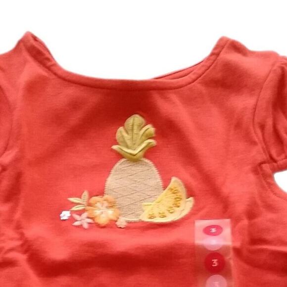 Gymboree BEACH SHACK Girls Keyhole Top Shirt Orange Size 3 Vintage New - Picture 2 of 6